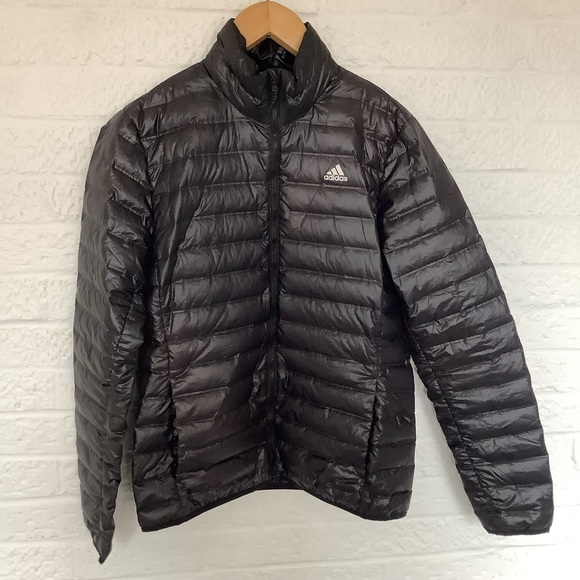Adidas Lightweight Duck Down Quilted Jacket - Size M - Black - P2P 21” - Picture 4 of 8